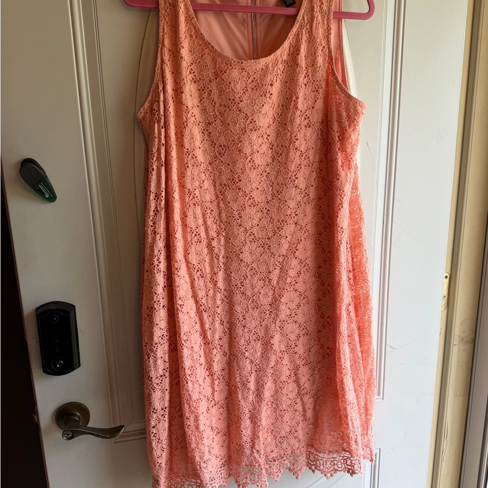 Alfani Coral Lace Sleeveless Dress